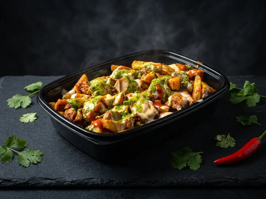Chips box with cajun fries