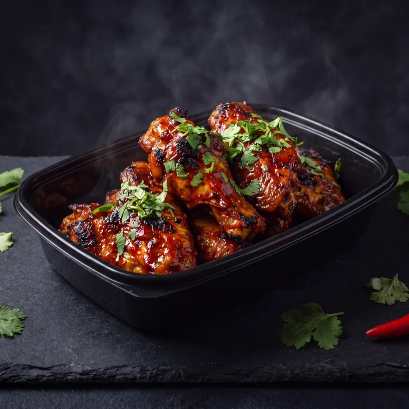 Rojo crema glazed wings